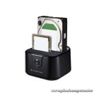 Conceptronic HDD/SSD Dokkoló - DONN12B (2 fiók, USB3.2, 2,5/3,5", Max.: 32TB, klónozás funkció, fekete)