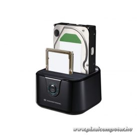   Conceptronic HDD/SSD Dokkoló - DONN12B (2 fiók, USB3.2, 2,5/3,5", Max.: 32TB, klónozás funkció, fekete)