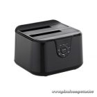 Conceptronic HDD/SSD Dokkoló - DONN12B (2 fiók, USB3.2, 2,5/3,5", Max.: 32TB, klónozás funkció, fekete)