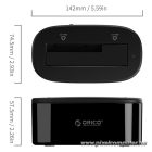 Orico HDD/SSD Dokkoló - 6218US3-EU-BK/80/ (2,5"/3,5" HDD/SSD -> USB-A, Max.: 16TB, fekete)