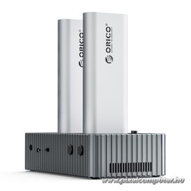   Orico M.2 SSD Dokkoló - IT28N-C-EU (2xM.2 NVMe -> USB-A/C, Max.: 8 TB, Klón funkció, Max.: 40Gbps, szürke)