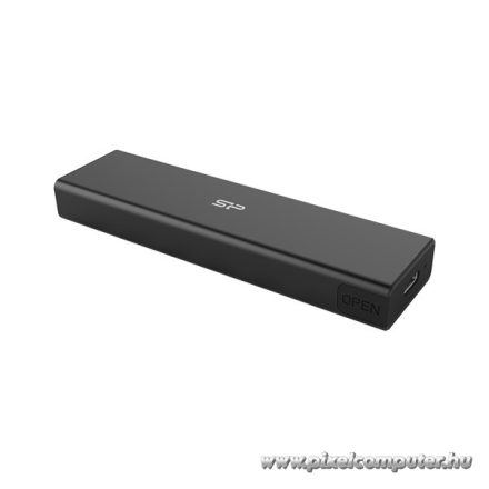Silicon Power Külső SSD ház  - PD60 (M.2 PCIe NVMe SSD / M.2 SATA SSD, Type-C kimenet, Alu, Fekete)
