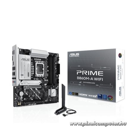 Asus Alaplap - Intel PRIME B860M-A WIFI s1851 (B860, 4xDDR5 8666+MHz, 4xSATA3, 2xM.2, HDMI+2xDP)