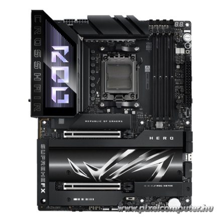 Asus Alaplap - AMD ROG CROSSHAIR X870E HERO AM5 (X870, ATX, 4xDDR5 8600+MHz, 4xSATA3, 5x M.2, HDMI+2xUSB4)