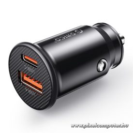   ORICO autós töltő - PM-30-1A1C-BK (Szivargyújtós, USB-C 30W+USB-A 27W, fekete)