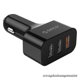   ORICO autós töltő - UCH-Q3-BK (Szivargyújtós, 3xUSB-A 35W, fekete)