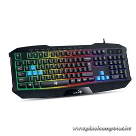   Genius Billentyűzet - Scorpion K215 (Vezetékes, USB, RGB, multimédiás, fekete)