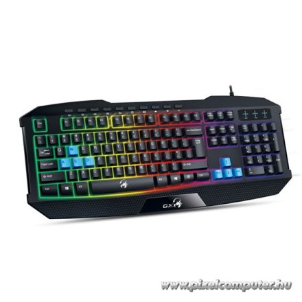 Genius Billentyűzet - Scorpion K215 (Vezetékes, USB, RGB, multimédiás, fekete)