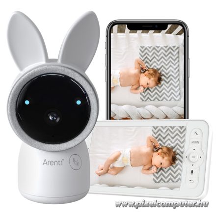 Arenti bébiőr szett - AINANNY + 5" LCD (3MP, sírás-, hőmérséklet-, páratartalom figyelés, microSD, mikrofon, hangszóró)