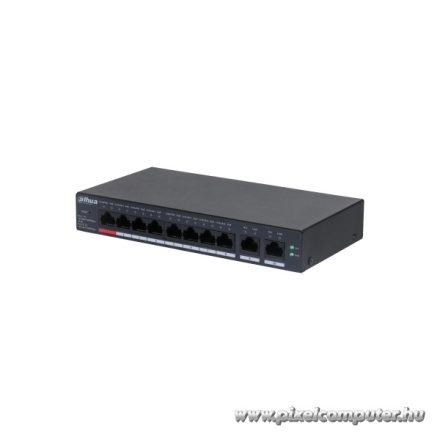 Dahua switch PoE - CS4010-8GT-110 (Cloud menedzsment; 8x 1Gbps PoE + 2x 1Gbps port, 110W)