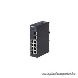   Dahua switch - PFS3110-8T (8x 100Mbps + 1x 1Gbps + 1x  SFP, L2; ipari kivitel; 12VDC)