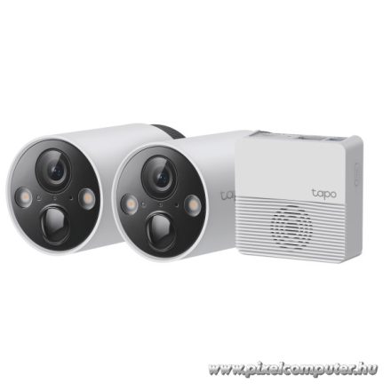 TP-link IP wifi Cső kamera - Tapo C420S2 KIT (2 kamera + hub; Akku; 4MP, 3mm, IP65, H264, IR15m, SD, mikrofon, hangsz)