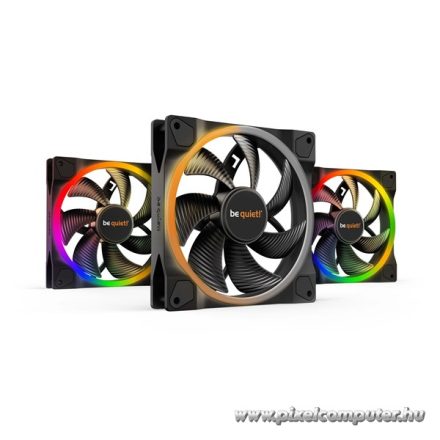 Be Quiet! Cooler 14cm - LIGHT WINGS 140mm PWM Triple-Pack (RGB, 1500rpm, 23,3dB, fekete)