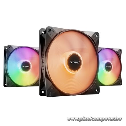 Be Quiet! Cooler 12cm - LIGHT WINGS LX 120mm PWM Triple-Pack (RGB, 1600rpm, 25,5dB, fekete)