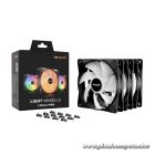 Be Quiet! Cooler 12cm - LIGHT WINGS LX 120mm PWM Triple-Pack (RGB, 1600rpm, 25,5dB, fekete)
