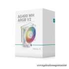 DeepCool CPU Cooler - AG400 WH ARGB V2 (31,6 dB; max, 128,93 m3/h; 4pin csatlakozó, 4 db heatpipe, 12cm, PWM, fehér)