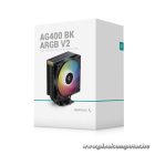 DeepCool CPU Cooler - AG400 BK ARGB V2 (31,6 dB; max, 128,93 m3/h; 4pin csatlakozó, 4 db heatpipe, 12cm, PWM)