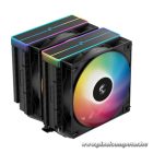 DeepCool CPU Cooler - AG620 BK ARGB V2 (29,4 dB; max, 115,32 m3/h; 4pin csatlakozó, 6 db heatpipe, 12cm, PWM, LED)