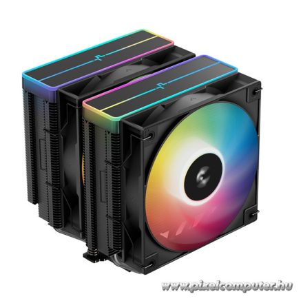 DeepCool CPU Cooler - AG620 BK ARGB V2 (29,4 dB; max, 115,32 m3/h; 4pin csatlakozó, 6 db heatpipe, 12cm, PWM, LED)