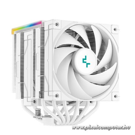 DeepCool CPU Cooler - AK620 DIGITAL SE WH (28 dB; max, 117,21 m3/h; 4pin csatlakozó, 6 db heatpipe, 2x12cm, PWM, RGB)
