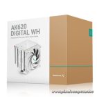 DeepCool CPU Cooler - AK620 DIGITAL SE WH (28 dB; max, 117,21 m3/h; 4pin csatlakozó, 6 db heatpipe, 2x12cm, PWM, RGB)