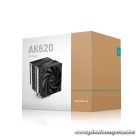 DeepCool Aktív CPU hűtő - AK620 (28 dB; max, 117,21 m3/h; 4pin csatlakozó, 6 db heatpipe, 2x12cm, PWM)