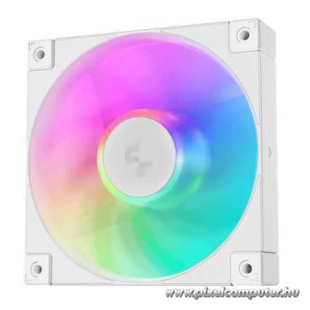 DeepCool Cooler 12cm - FD12 ARGB WH (27,6dB; max. 109,07 m3/h; 3pin csatlakozó; hydro bearing, ház hűtésre, PWM, fehér)