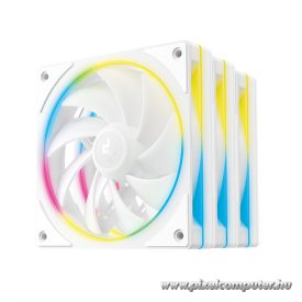   DeepCool Cooler 12cm - FL12 SE WH (3in1) (28.67dB; max.86,20 m3/h; 3x12cm, 3pin; hydro bearing, ház hűtésre, RGB, PWM)