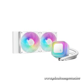   DeepCool CPU Water Cooler - LE240 WH V2 (max 31,6dB; max. 128,93 m3/h; 2x12cm, A-RGB LED, fehér)