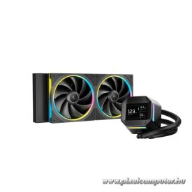   DeepCool CPU Water Cooler - LM240 (max 36.07dB; max. 112,52 m3/h; 2x12cm, LED kijelző, fekete)