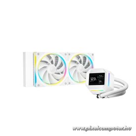   DeepCool CPU Water Cooler - LM240 WH (max 36.07dB; max. 112,52 m3/h; 2x12cm, LED kijelző, fehér)