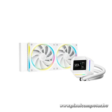 DeepCool CPU Water Cooler - LM240 WH (max 36.07dB; max. 112,52 m3/h; 2x12cm, LED kijelző, fehér)