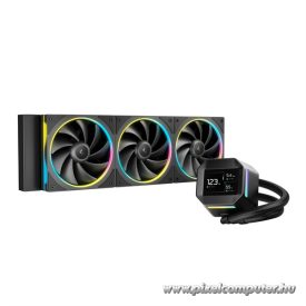   DeepCool CPU Water Cooler - LM360 (max 36,07dB; max. 122,52 m3/h; 3x12cm, LED kijelző, fekete)