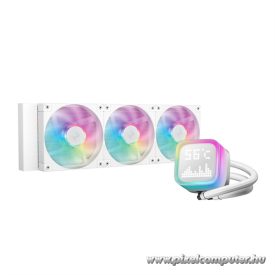   DeepCool CPU Water Cooler - LP360 WH (max 21dB; max. 122,39 m3/h; 3x12cm, LED kijelző, fehér)