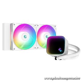   DeepCool CPU vízhűtő - LS520 SE WH (max 19dB; max. 103,38 m3/h; 2x12cm, A-RGB LED, fehér)