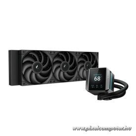   DeepCool CPU vízhűtő - MYSTIQUE 360 (max 21dB; max. 123,09 m3/h; 3x12cm, LED kijelző, fekete)