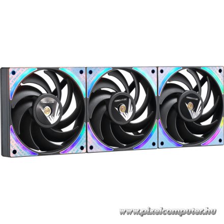 Formula Cooler 12cm - 3 db Air Bridge Plus BK (1-27,2dB, max. 63,2 m3/h, 4pin csatlakozó, hydro bearing, ARGB)
