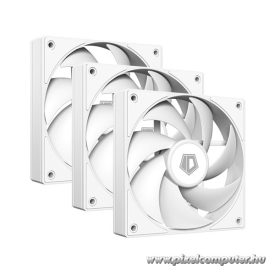  ID-Cooling Cooler 12cm - AF-125-W TRIO (29,85dB, max. 132,94 m3/h, 4pin, PWM, 3 x12cm, ARGB LED, fehér)