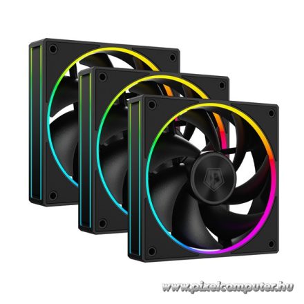 ID-Cooling Cooler 12cm - AF-127-ARGB-K TRIO (29,9dB, max. 132,52 m3/h, 4pin, PWM, 3 x12cm, ARGB LED, fekete)