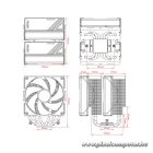ID-Cooling Aktív CPU hűtő - FROZN A620 ARGB (29,9dB; max 132,52 m3/h; 4Pin csatlakozó, 6 db heatpipe, 2x12cm, PWM)