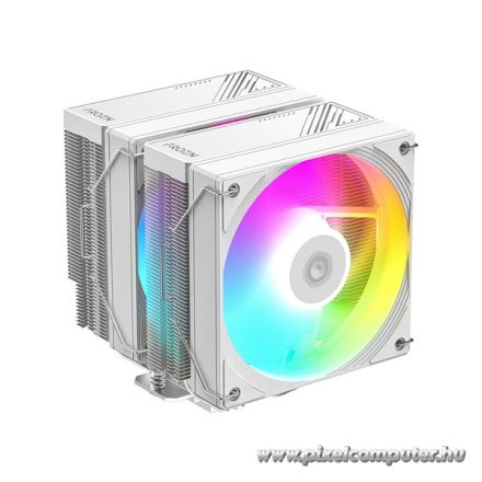 ID-Cooling CPU Cooler - FROZN A620 PRO SE ARGB WH (27,2dB; max 98,54 m3/h; 4Pin csatlakozó, 6 db heatpipe, 2x12cm, PWM)