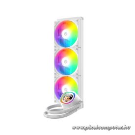   ID-Cooling CPU Water Cooler - FX360 LCD WHITE (27.2dB; max.98,54 m3/h; 3x12cm, A-RGB, fehér)