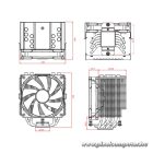 ID-Cooling Aktív CPU hűtő - SE-226-XT BLACK (16.2-35.2dB; max 129,39 m3/h; 4Pin csatlakozó, 6 db heatpipe, 12cm, PWM,)