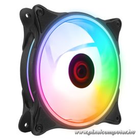   Rampage Cooler 12cm - GLARE F50 (64,56 m3/h, ház hűtésre, Rainbow LED, fekete)