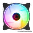 Rampage Cooler 12cm - GLARE F50 (64,56 m3/h, ház hűtésre, Rainbow LED, fekete)