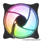 Rampage Cooler 12cm - GLARE F50 (64,56 m3/h, ház hűtésre, Rainbow LED, fekete)