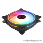 Rampage Cooler 12cm - GLARE F50 (64,56 m3/h, ház hűtésre, Rainbow LED, fekete)