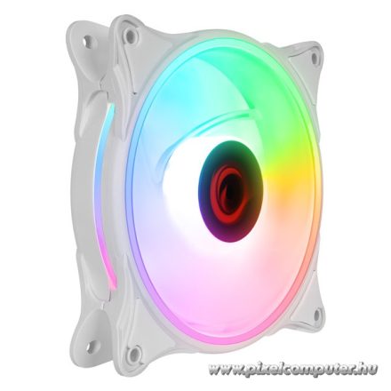 Rampage Cooler 12cm - GLARE F50 (64,56 m3/h, ház hűtésre, Rainbow LED, fehér)