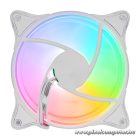 Rampage Cooler 12cm - GLARE F50 (64,56 m3/h, ház hűtésre, Rainbow LED, fehér)