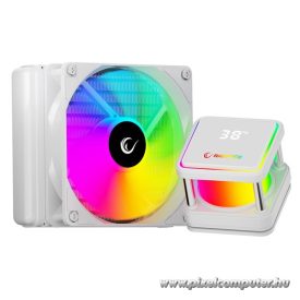   Rampage CPU Water Cooler - INFINITE V120 (Mágneses kijelző, 36,9dB max., 98,54 m3/h; 12cm, A-RGB LED, fehér)